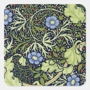 William Morris Sjögräs Antique Flower Fyrkantigt Klistermärke