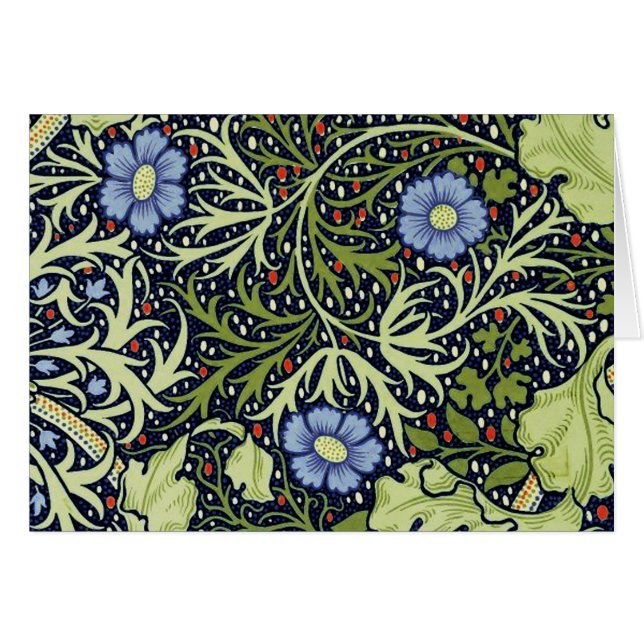 William Morris Sjögräs Antique Flower Hälsningskort (Framsidan Horizontal)