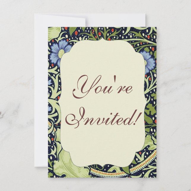 William Morris Sjögräs Antique Flower Inbjudningar (Framsida)