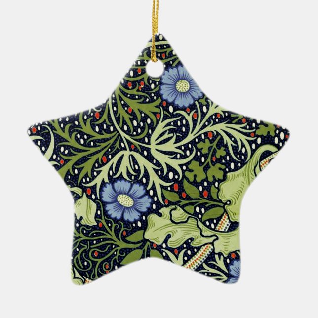 William Morris Sjögräs Antique Flower Julgransprydnad Keramik (Framsidan)