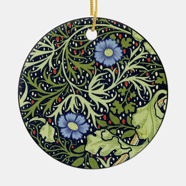 William Morris Sjögräs Antique Flower Julgransprydnad Keramik (Framsidan)