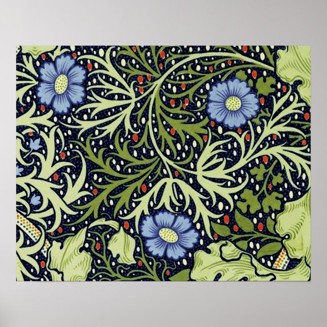 William Morris Sjögräs Antique Flower Poster (Framsidan)