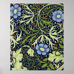 William Morris Sjögräs Antique Flower Poster