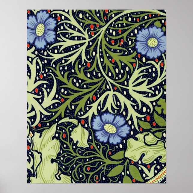 William Morris Sjögräs Antique Flower Poster (Framsidan)