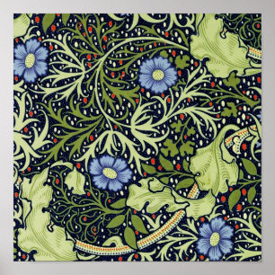 William Morris Sjögräs Antique Flower Poster