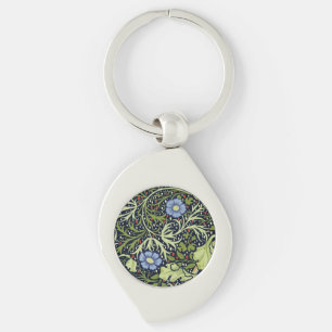 William Morris Sjögräs Antique Flower Swirl Silverfärgad Nyckelring