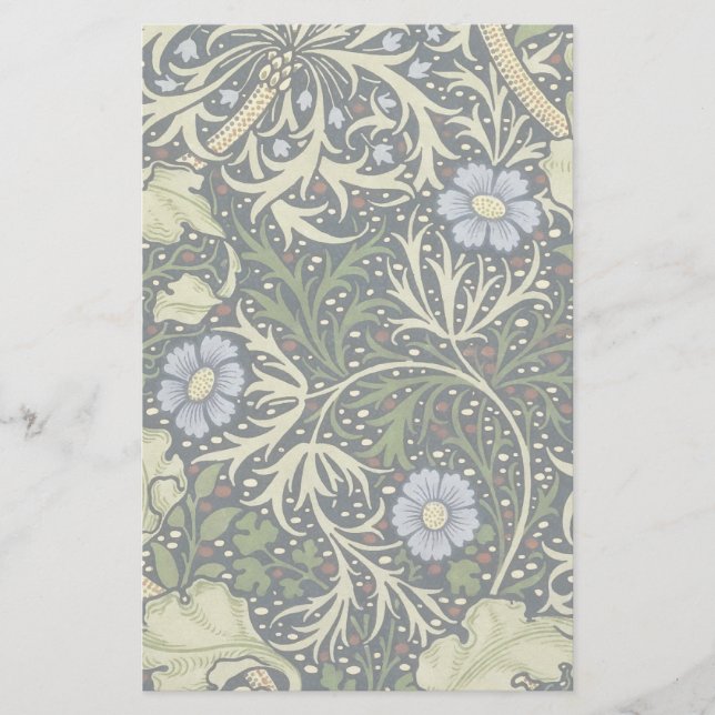 William Morris Sjögräs Blommigt Vintage Art. Brevpapper (Framsida)