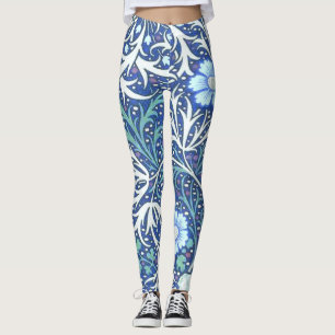 William Morris Sjögräs Blue Mönster Leggings