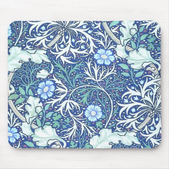 William Morris Sjögräs Blue Mönster Musmatta (Framsidan)