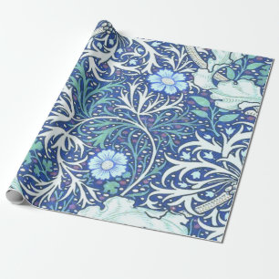 William Morris Sjögräs Blue Mönster Presentpapper
