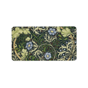 William Morris Sjögräs Mönster Blommigt Vintage Ar Adressetikett