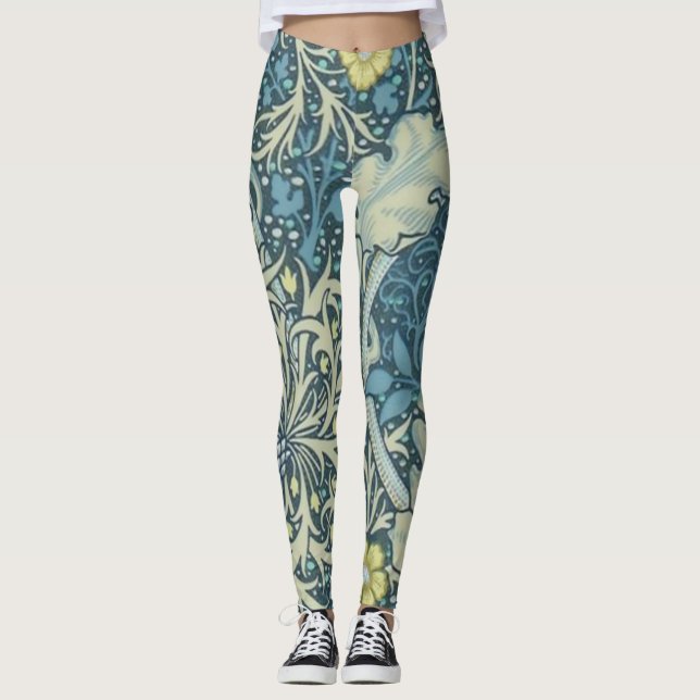 William Morris Sjögräs Mönster Leggings (Framsida)