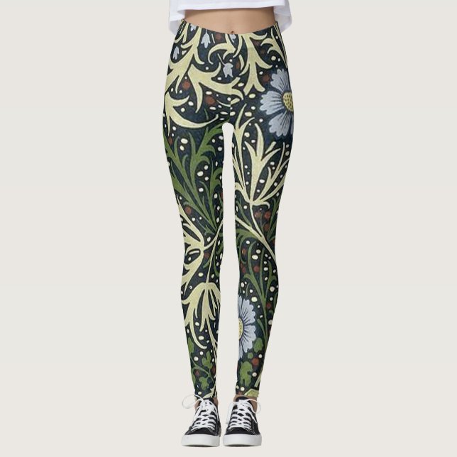 William Morris Sjögräs Mönster Leggings (Framsida)