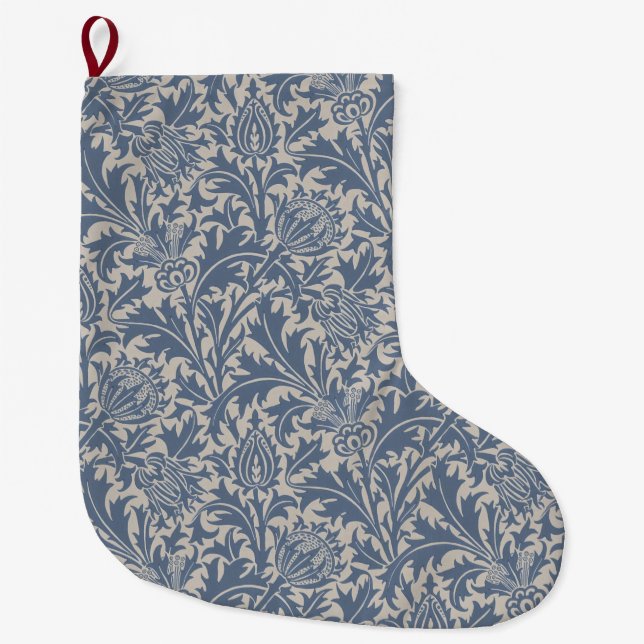 William Morris Skifferblå Tistel Tapet Stor Julstrumpa (Framsidan)