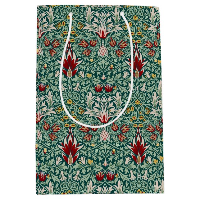 William Morris skoggrön blomster tapet (Framsidan)
