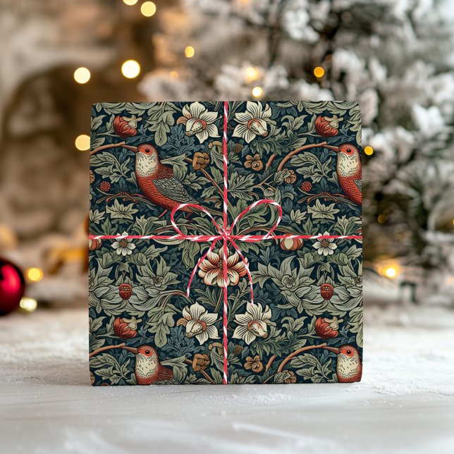 William Morris Skogsblommor Fåglar Jul Presentpapper (Skapare uppladdad)