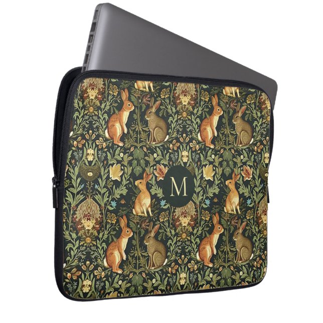 William Morris Skogsblommor Kaniner Jul Laptop Fodral (Framsidan Höger)