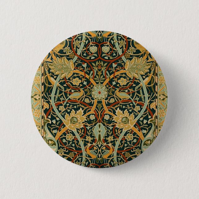 William Morris Skogstäpp Mönster: Vintage Knapp (Framsida)