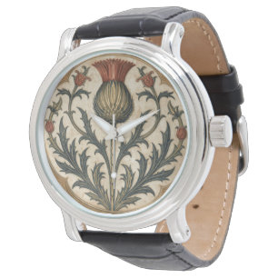 William Morris skotsk tistel vintage blommig Armbandsur