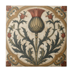 William Morris skotsk tistel vintage blommig Kakelplatta