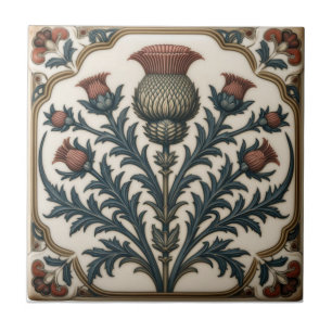 William Morris skotsk tistel vintage blommig Kakelplatta