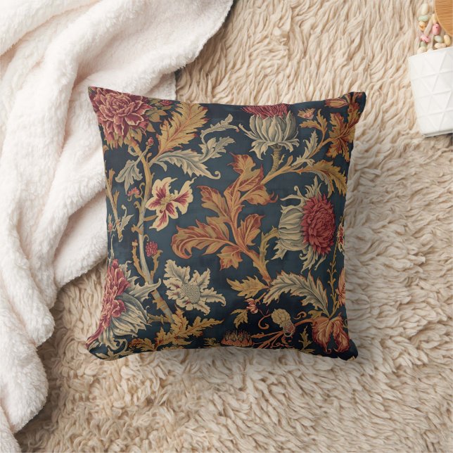 William Morris skotskt tistel vintage blom- Kudde (Filt)