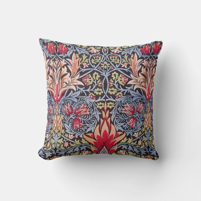 William Morris Snakeshead Blommigt Art nouveau Kudde (Framsida)