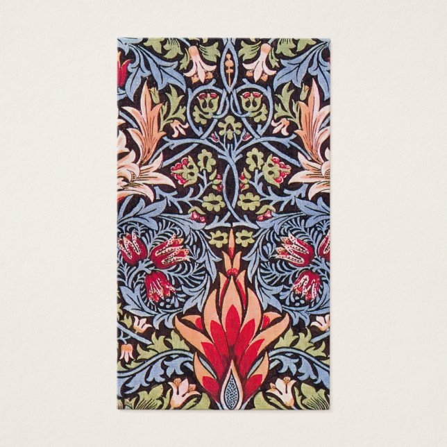 William Morris Snakeshead Blommigt Art nouveau Visitkort (Framsidan)