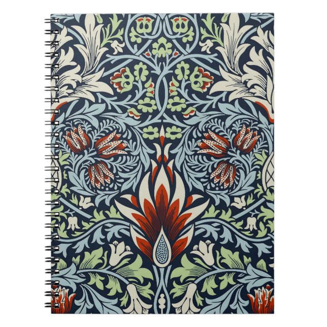 William Morris Snakeshead Blommigt Classic Botanic Anteckningsbok (Framsidan)