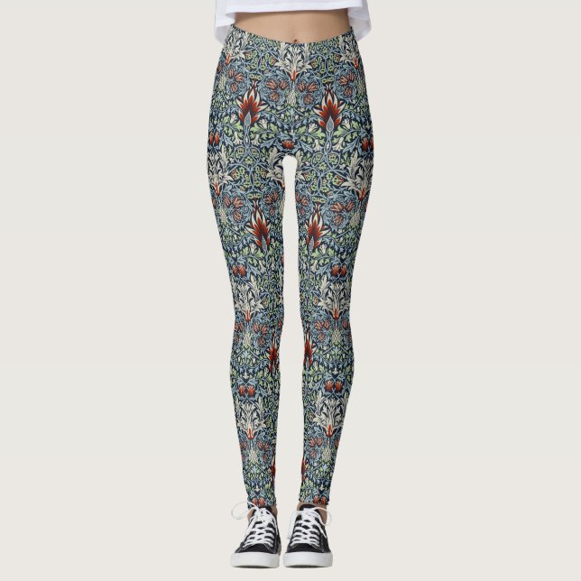 William Morris Snakeshead Blommigt Classic Botanic Leggings (Framsida)