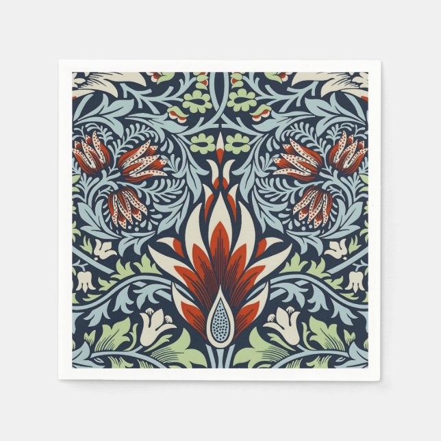 William Morris Snakeshead Blommigt Classic Botanic Pappersservett (Framsidan)