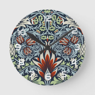 William Morris Snakeshead Blommigt Classic Botanic Rund Klocka