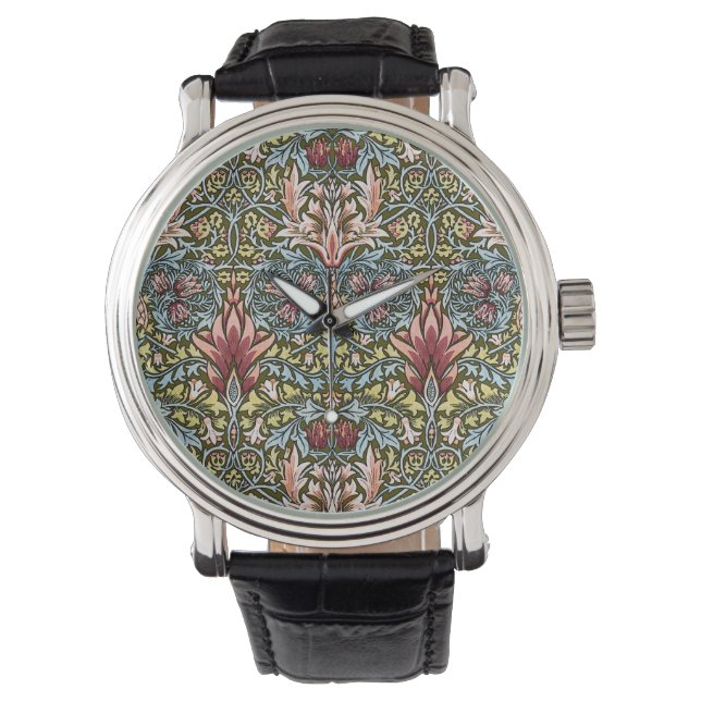 William Morris Snakeshead Blommönster Armbandsur (Framsida)