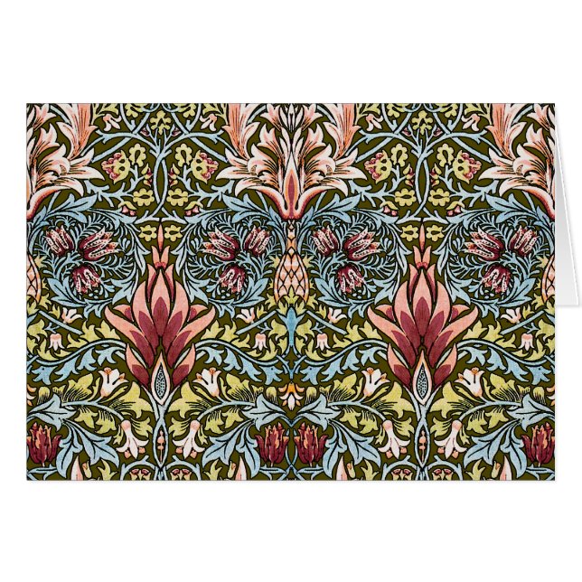 William Morris Snakeshead Blommönster Hälsningskort (Framsidan Horizontal)