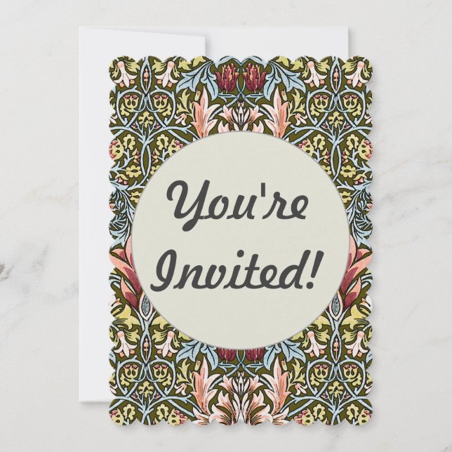 William Morris Snakeshead Blommönster Inbjudningar (Framsida)