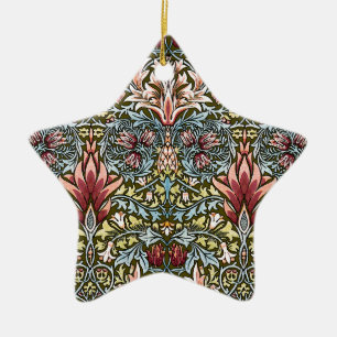 William Morris Snakeshead Blommönster Julgransprydnad Keramik