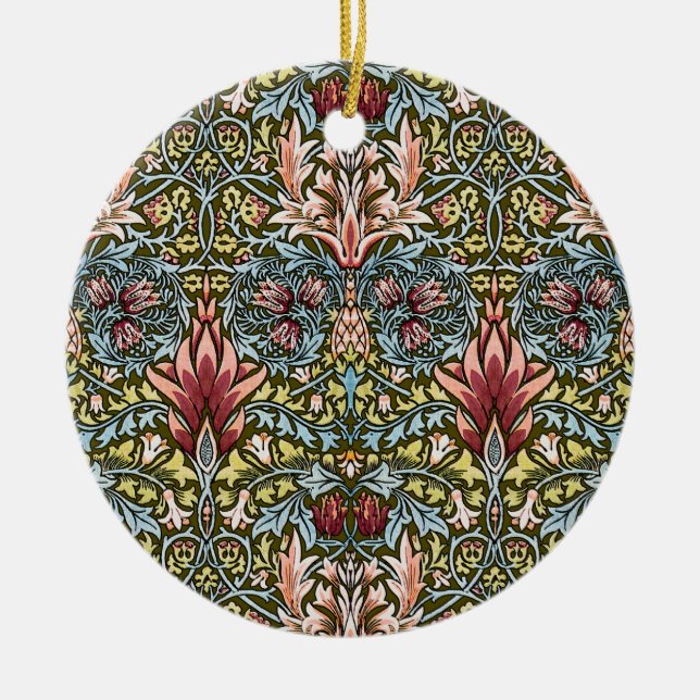 William Morris Snakeshead Blommönster Julgransprydnad Keramik (Framsidan)