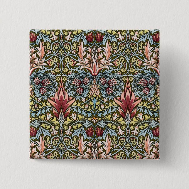 William Morris Snakeshead Blommönster Knapp (Framsida)
