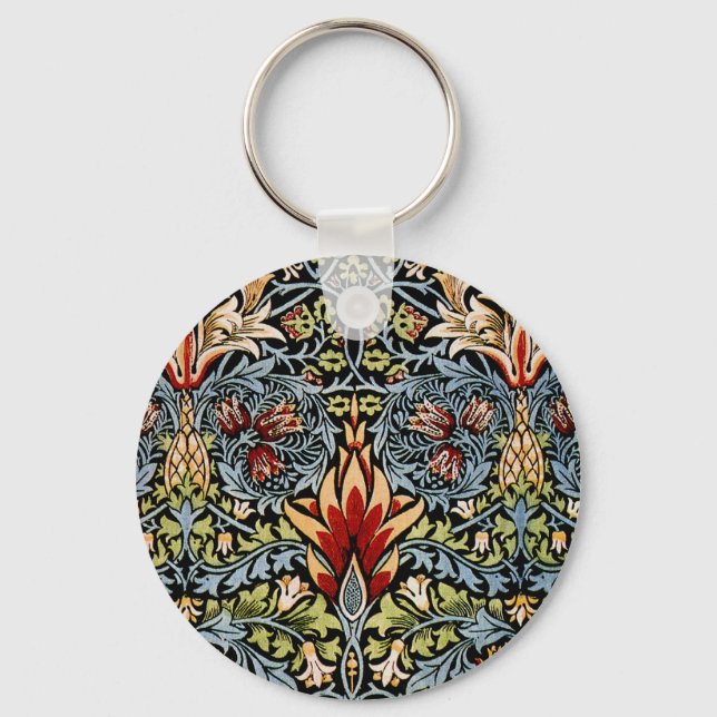 William Morris Snakeshead Blommönster Nyckelring (Framsida)
