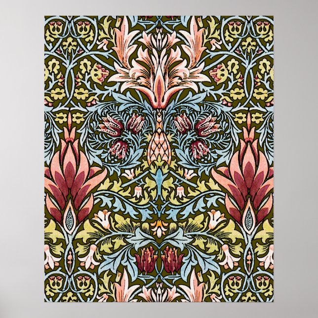 William Morris Snakeshead Blommönster Poster (Framsidan)