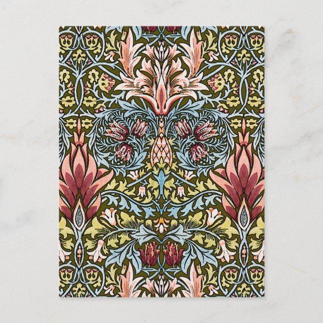 William Morris Snakeshead Blommönster Vykort (Framsida)