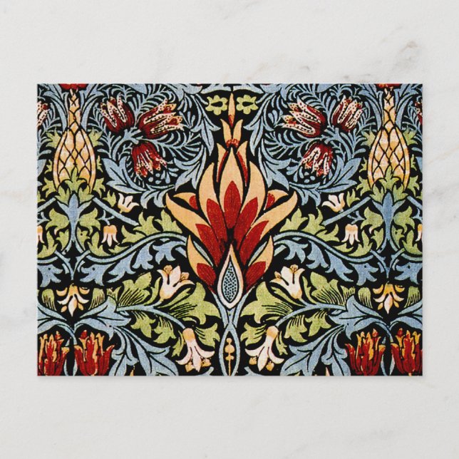 William Morris Snakeshead Blommönster Vykort (Framsida)