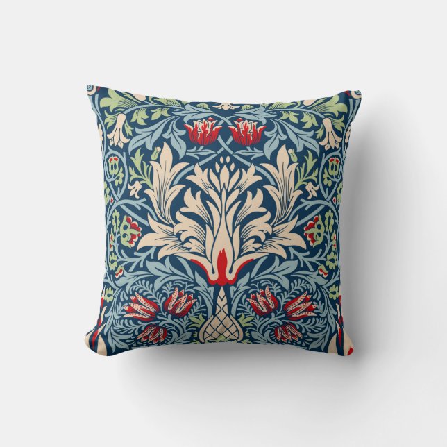 William Morris Snakeshead Fritillary Blommigt Desi Kudde (Framsida)
