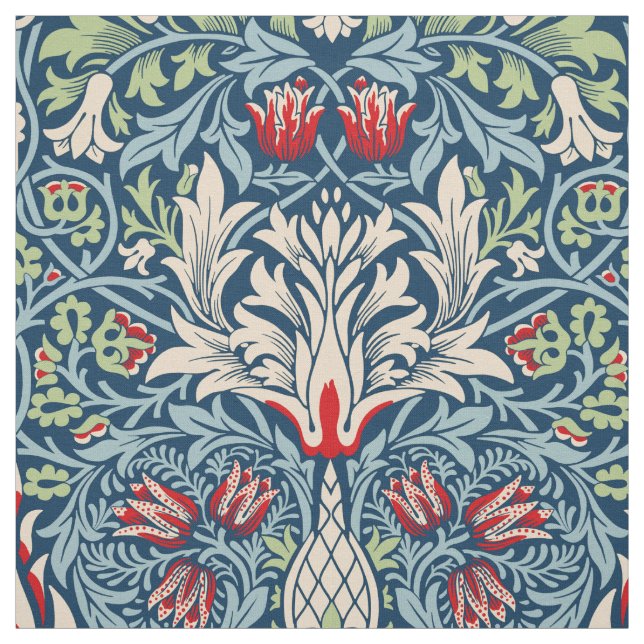 William Morris Snakeshead Fritillary Blommigt Desi Tyg (Provkarta)