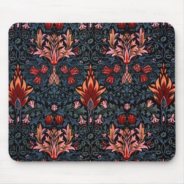 William Morris Snakeshead Mörk Mönster Musmatta (Framsidan)