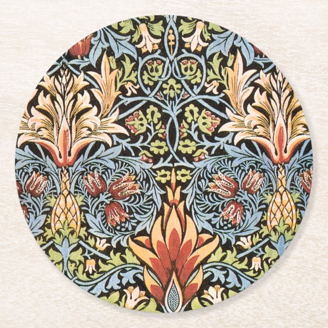 William Morris Snakeshead Underlägg Papper Rund (Framsidan)