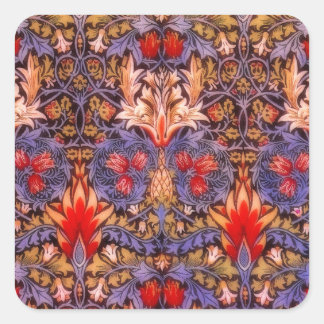 William Morris Snakeshead Vintage Blommigt Fyrkantigt Klistermärke