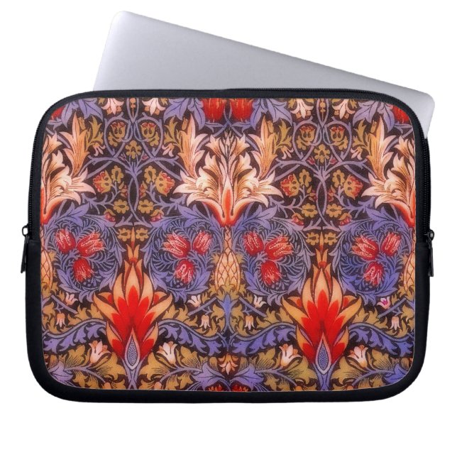 William Morris Snakeshead Vintage Blommigt Laptop Sleeve (Framsidan)