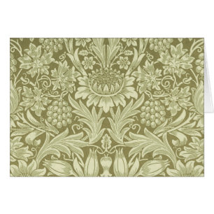 William Morris Solros Grönt Flower Hälsningskort