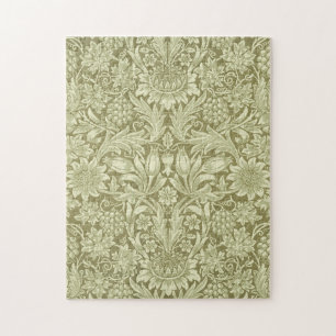 William Morris Solros Grönt Flower Pussel